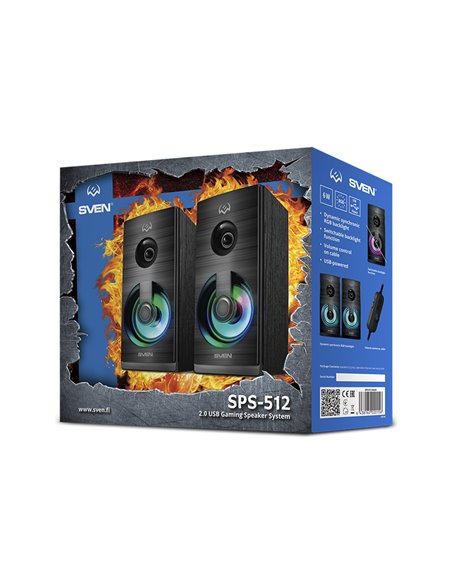 Компьютерные колонки 2.0 SVEN SPS-512, Чёрный