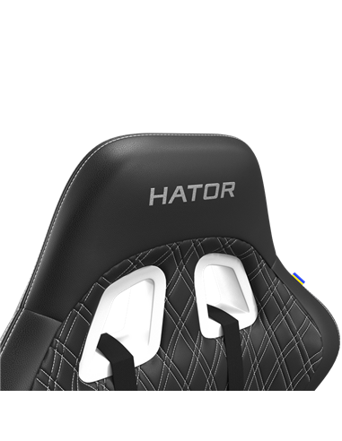 Scaun Gaming HATOR Sport Light 2, PU Piele, Negru | Alb