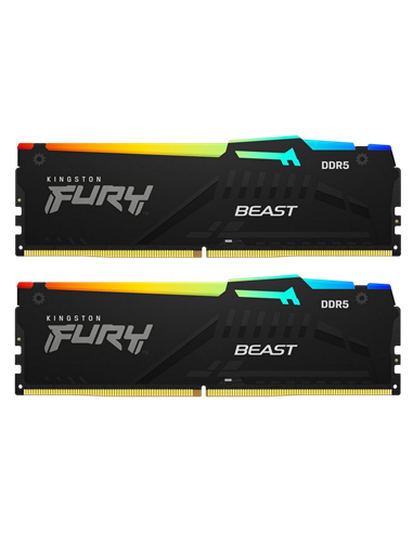 Оперативная память Kingston FURY Beast RGB, DDR5 SDRAM, 6400 МГц, 64Гб, KF564C32BBEAK2-64