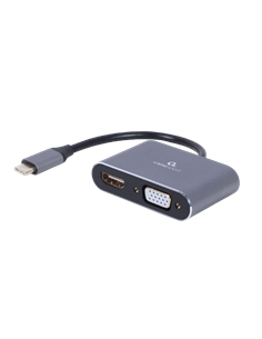 Видеоадаптер Cablexpert A-USB3C-HDMIVGA-01, USB Type-C - VGA, HDMI, Серый