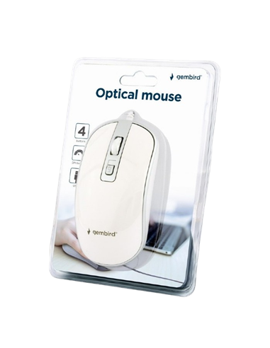 Mouse Wireless Gembird MUSW-4B-06-WS, Alb/Argintiu