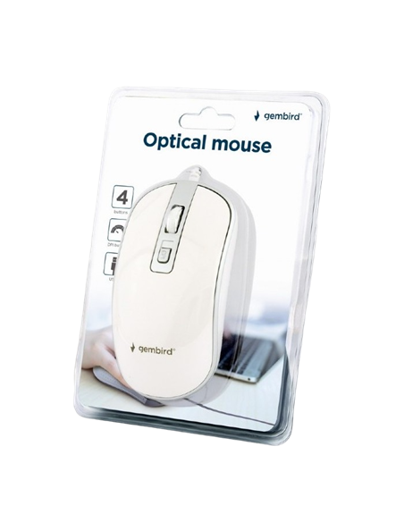Mouse Wireless Gembird MUSW-4B-06-WS, Alb/Argintiu