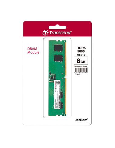 Memorie RAM Transcend JetRam, DDR5 SDRAM, 5600 MHz, 8GB, JM5600ALG-8G