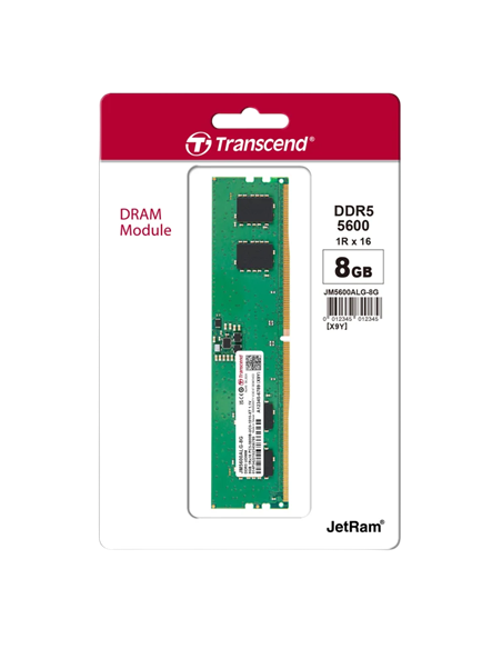 Memorie RAM Transcend JetRam, DDR5 SDRAM, 5600 MHz, 8GB, JM5600ALG-8G
