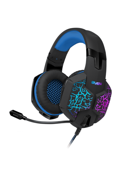 Căști gaming SVEN AP-U980MV, Cu fir, Negru/Albastru