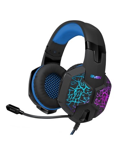 Căști gaming SVEN AP-U980MV, Cu fir, Negru/Albastru