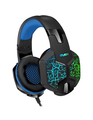 Căști gaming SVEN AP-U980MV, Cu fir, Negru/Albastru