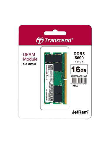 Оперативная память Transcend JetRam, DDR5 SDRAM, 5600 МГц, 16Гб, JM5600ASE-16G