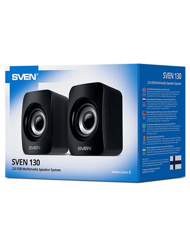 Компьютерные колонки 2.0 SVEN "130", Чёрный