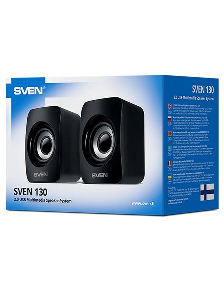 Компьютерные колонки 2.0 SVEN "130", Чёрный