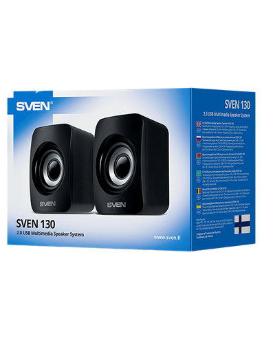 Компьютерные колонки 2.0 SVEN "130", Чёрный