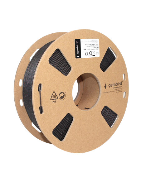 Filament pentru imprimantă 3D Gembird 3DP-PLA-MX3-01-GBK, PLA, Negru, 1.75 mm, 1kg