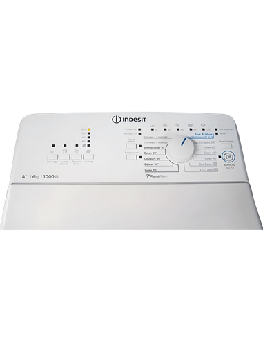 Mașină de spălat Indesit BTW A61053, 6kg, Alb