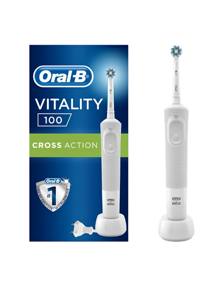 Periuță de dinți electrică Braun Oral-B Vitality 100 Cross Action, Alb