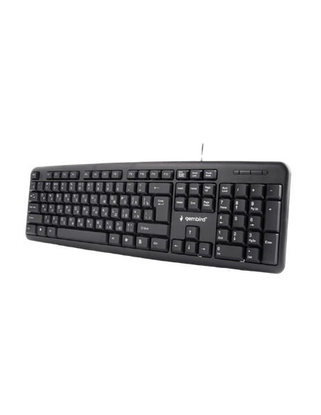 Клавиатура Gembird KB-U-103-RU, Проводное, Чёрный
