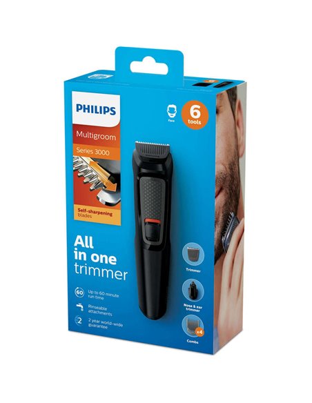 Мужской Триммер Philips Multigroom Series 3000 MG3710/15, Чёрный Мужской Триммер Philips Multigroom Series 3000 MG3710/15, Чёрный