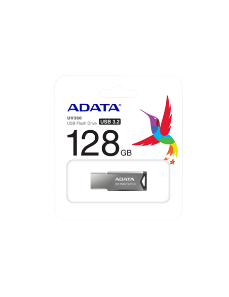 USB Flash накопитель ADATA UV350, 128Гб, Серебристый