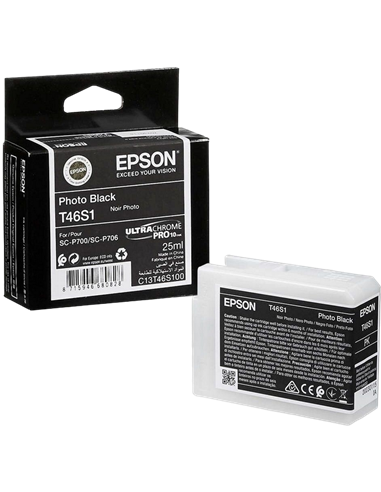 Картридж чернильный Epson T46S UltraChrome Pro 10, 25мл, Черный фото