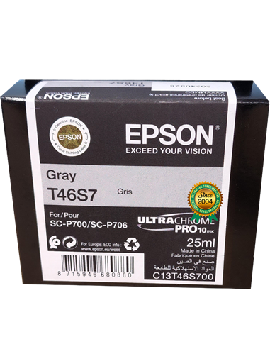 Картридж чернильный Epson T46S UltraChrome Pro 10, 25мл, Серый