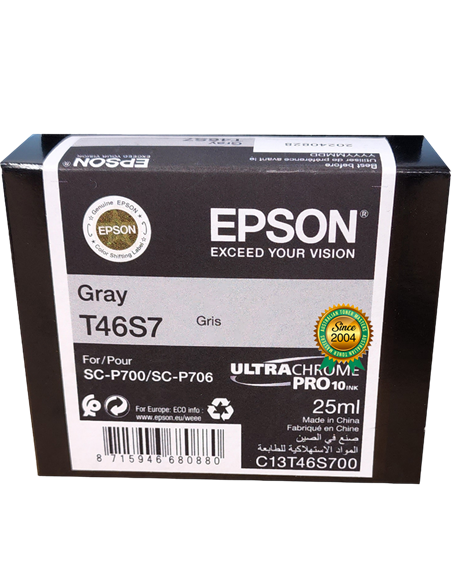 Картридж чернильный Epson T46S UltraChrome Pro 10, 25мл, Серый