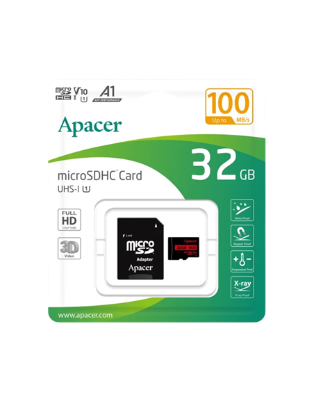 Карта памяти Apacer microSDHC UHS-I U1 Class 10, 32Гб