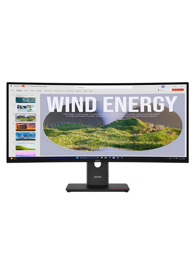 34" Monitor Lenovo T34WD-40, VA 3440x1440 WQHD, Eclipse Black