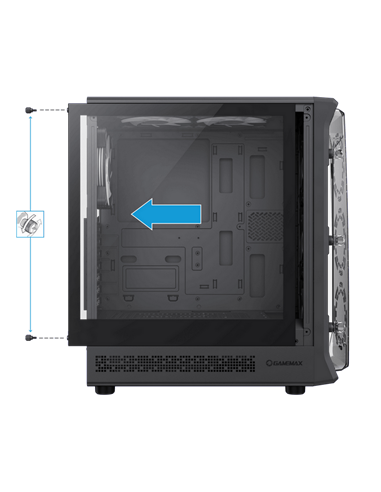 Компьютерный корпус Gamemax Starlight 2 AB, Midi-Tower, Без блока питания, Чёрный