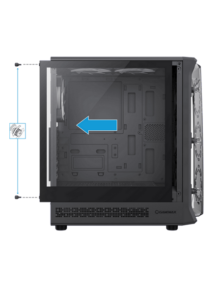 Компьютерный корпус Gamemax Starlight 2 AB, Midi-Tower, Без блока питания, Чёрный