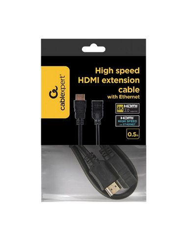 Cablu Video Cablexpert CC-HDMI4X-0.5M, HDMI (M) - HDMI (F), 0,5m, Negru