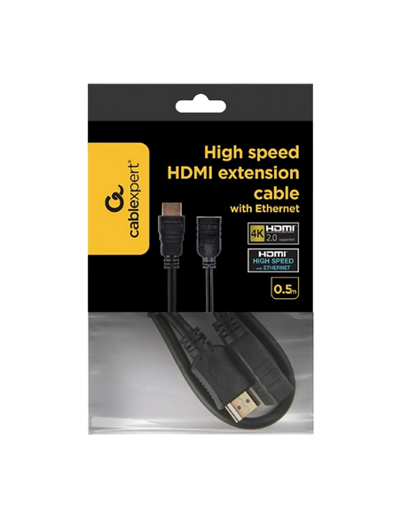 Cablu Video Cablexpert CC-HDMI4X-0.5M, HDMI (M) - HDMI (F), 0,5m, Negru