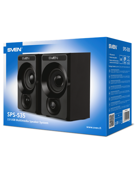 Boxă portabilă 2.0 CH SVEN SPS-535, Negru