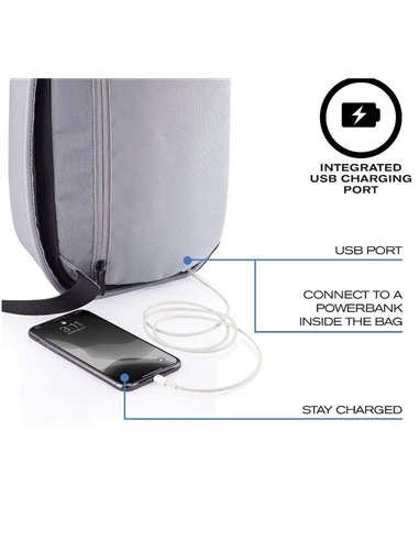 Geantă pentru Tabletă Bobby Sling, 9,7", Poliester, Gri