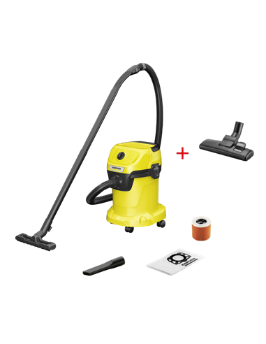 Пылесос Karcher WD 3 V-17/4/20 + Насадка для пола DN 35, Жёлтый