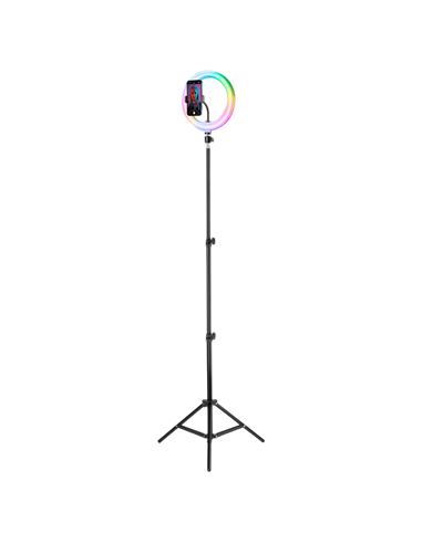 Lampă circulară Cellularline Selfie Ring Pro Multicolor – Universale, Negru