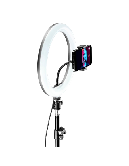 Lampă circulară Cellularline Selfie Ring Pro Multicolor – Universale, Negru Lampă circulară Cellularline Selfie Ring Pro Multicolor – Universale, Negru