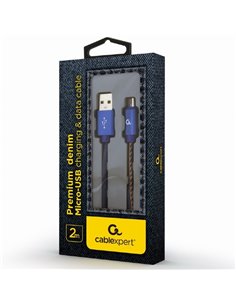 Кабель для зарядки и синхронизации Cablexpert CC-USB2J-AMmBM-2M-BL, USB Type-A/micro-USB, 2м, Синий 2