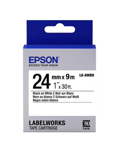 Картридж с лентой Epson LK-6WBN, 24 мм x 9 м