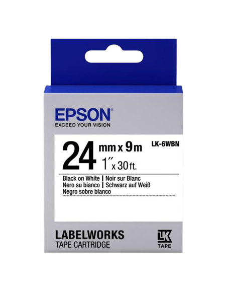 Картридж с лентой Epson LK-6WBN, 24 мм x 9 м