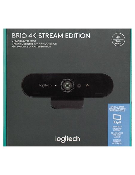 Веб-камера Logitech Brio Stream, UHD-4K, Чёрный