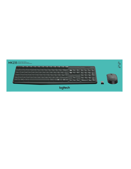 Set Tastatură + Mouse Logitech MK235, Fără fir, Gri