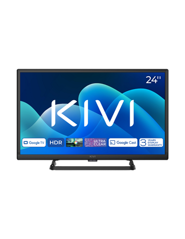 24" LED SMART Телевизор KIVI 24H710QB, 1366x768 HD, Google TV, Чёрный