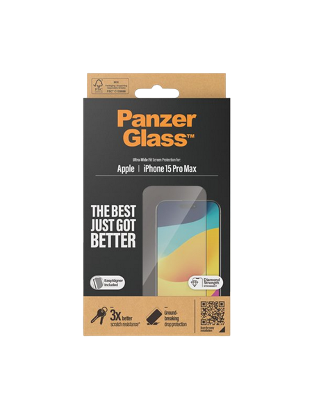 Sticlă de protecție PanzerGlass iPhone 15 Pro Max UWF wA, Transparent