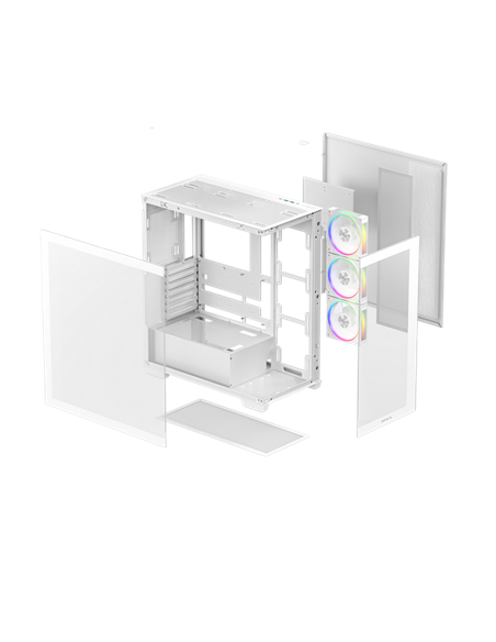 Carcasă PC Deepcool CG580 4F V2, Midi-Tower, Fără PSU, Alb