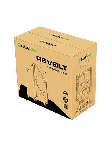 Компьютерный корпус Gamemax Revolt, Midi-Tower, Без блока питания, Чёрный