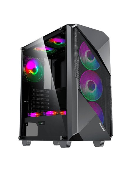 Carcasă PC Gamemax Revolt, Midi-Tower, Fără PSU, Negru