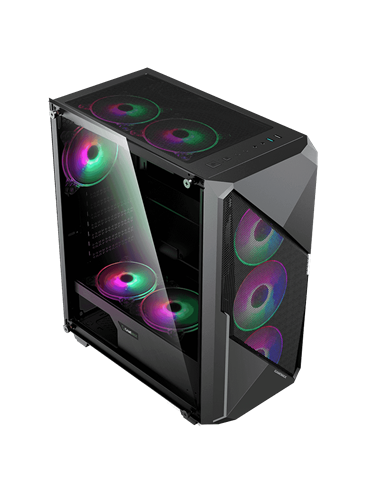 Компьютерный корпус Gamemax Revolt, Midi-Tower, Без блока питания, Чёрный