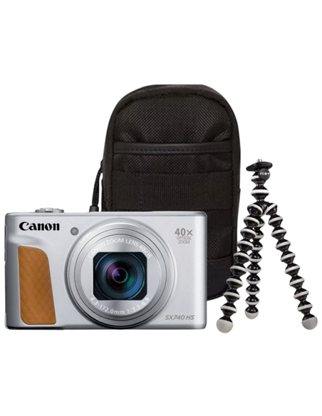 Компактный фотоаппарат Canon PowerShot SX740 HS Lite Edition Travel Kit, Серебро