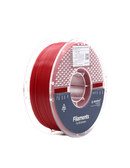 Filament pentru imprimantă 3D Gembird 3DP-ABS1.75HY-01-R, ABS, Roșu, 1.75 mm, 1kg