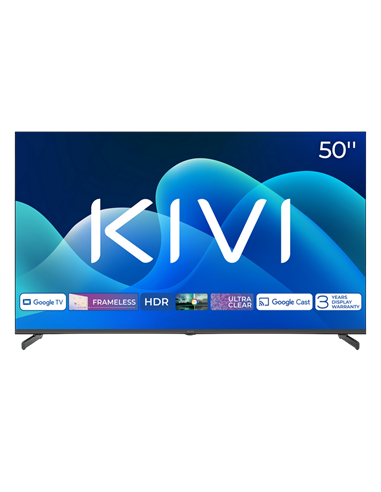 50" LED SMART Телевизор KIVI 50U710QB, 3840x2160 4K UHD, Google TV, Чёрный