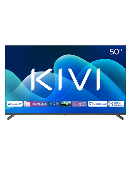 50" LED SMART Телевизор KIVI 50U710QB, 3840x2160 4K UHD, Google TV, Чёрный